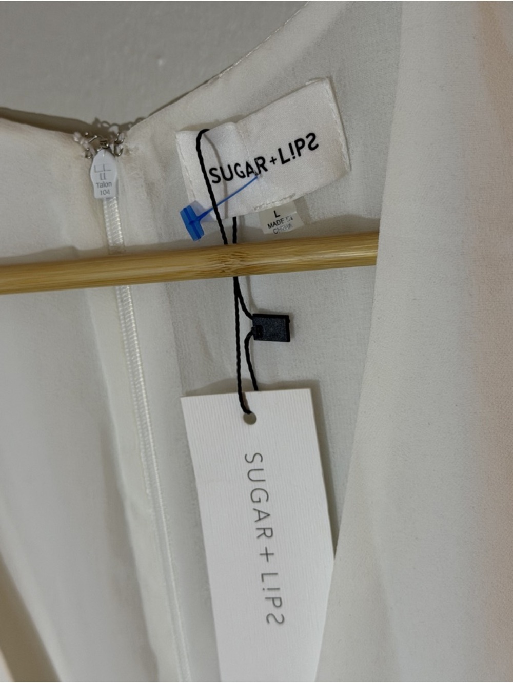 Sugarlips Cream Deep-V Wide Leg Jumpsuit - Picture 3 of 4